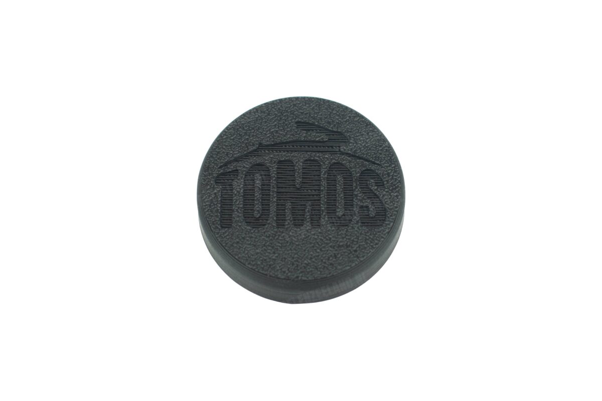 Tomos Voorvork binnenpoot afdichtingsrubber sierdop met logo zwart nieuw model A35