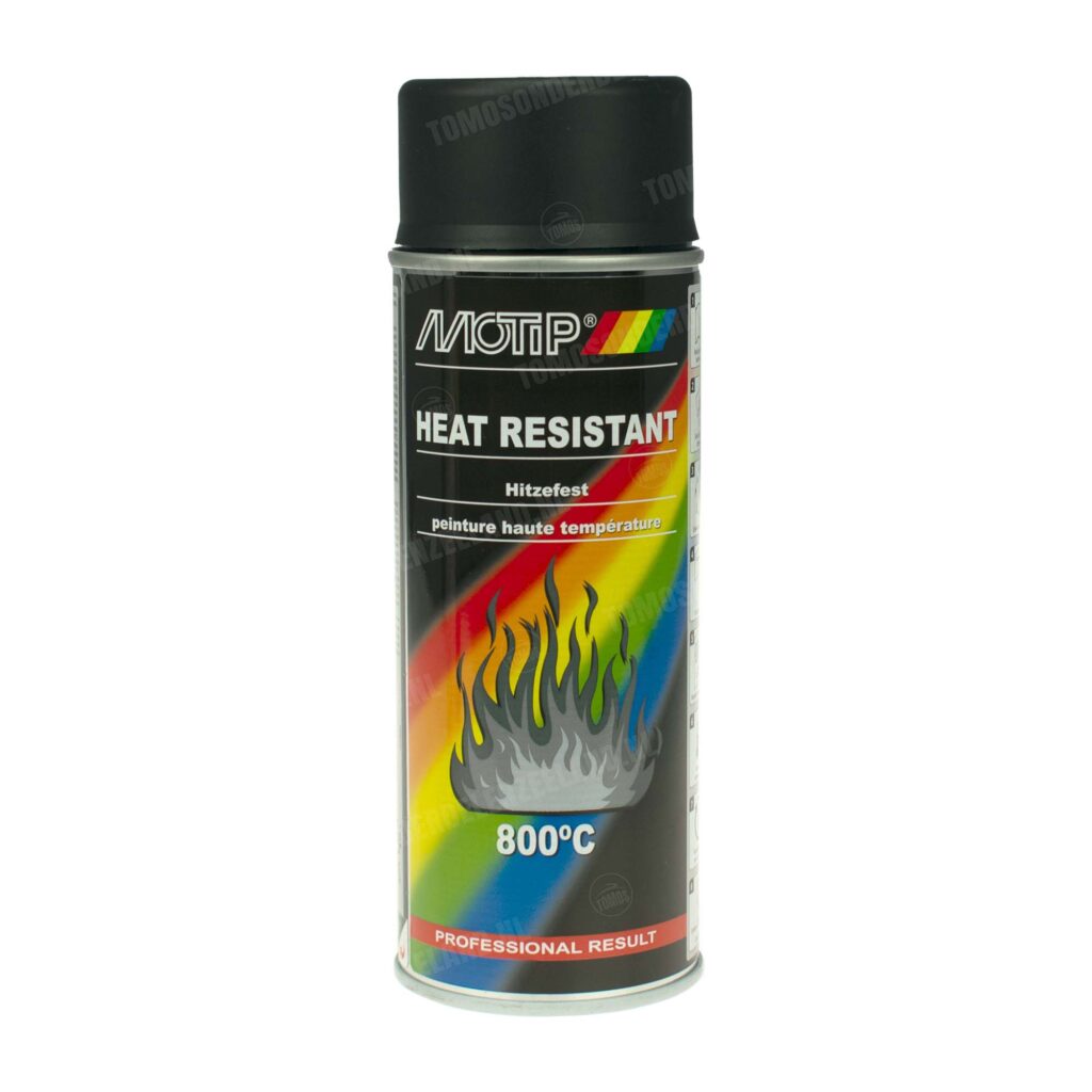 MoTip Spuitlak hittebestendig zwart (tot 800 graden) 400ml